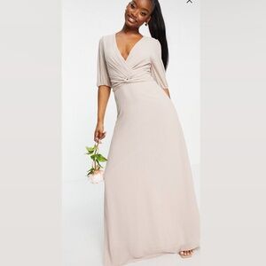 TFNC London Bridesmaid wrap front maxi dress